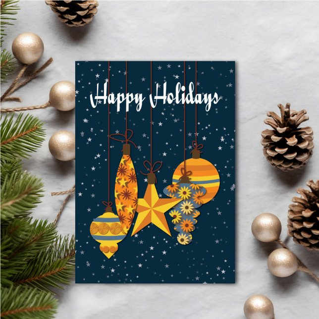 Tarjeta Personalized Orange Ornaments Holiday Card (Subido por el creador)