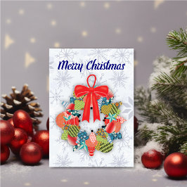 Tarjeta Personalized Ornament Wreath Christmas