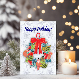 Tarjeta Personalized Ornament Wreath Holiday