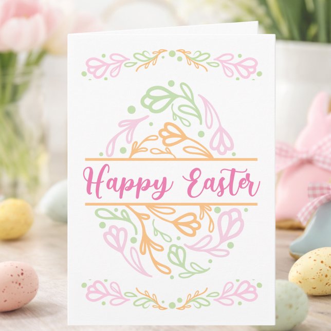 Tarjeta Personalized Pastel Floral Easter Egg Happy Easter (Subido por el creador)