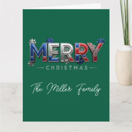 Tarjeta Personalized Patriotic Family Christmas