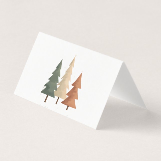 Tarjeta Personalized Peaceful Pines Folded Christmas Card (Anverso)
