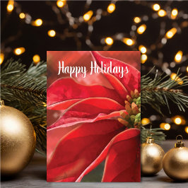 Tarjeta Personalized Red Poinsettia Holiday