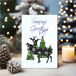 Tarjeta Personalized Reindeer Seasons Greetings