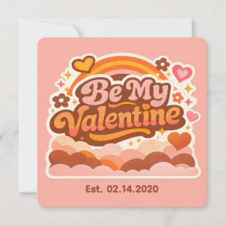 Tarjeta Personalized Retro Groovy Love Editable Date & Mes