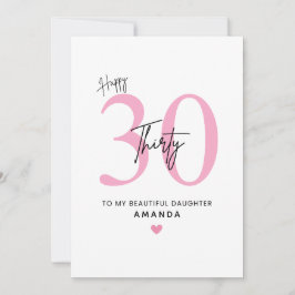 Tarjeta Personalized Simple Daughter 30th Birthday Card
