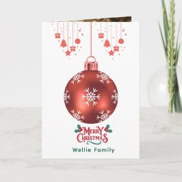 Tarjeta Personalized Snowflake Ornament  Christmas Card