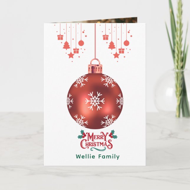 Tarjeta Personalized Snowflake Ornament  Christmas Card (Anverso)