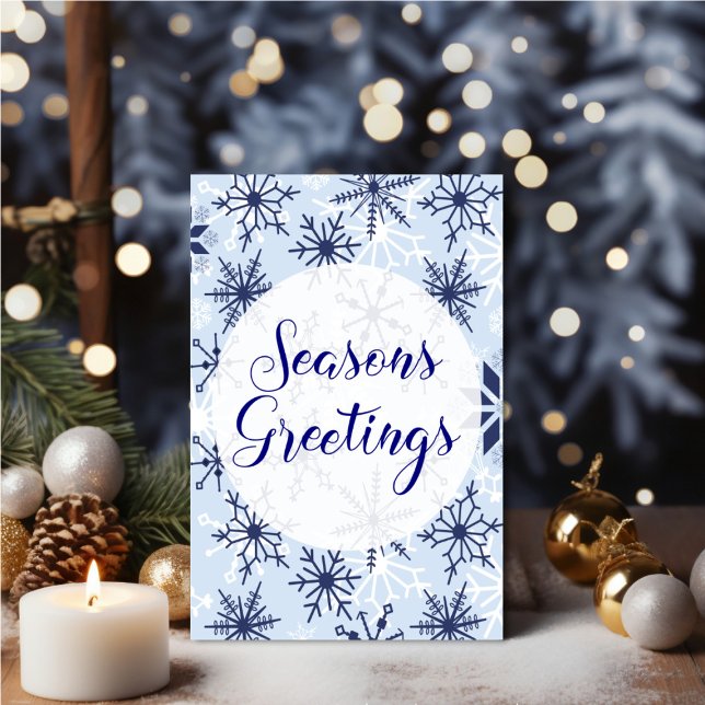 Tarjeta Personalized Snowflakes Seasonal Greetings (Personalize your holiday wishes, by adding a custom message.)