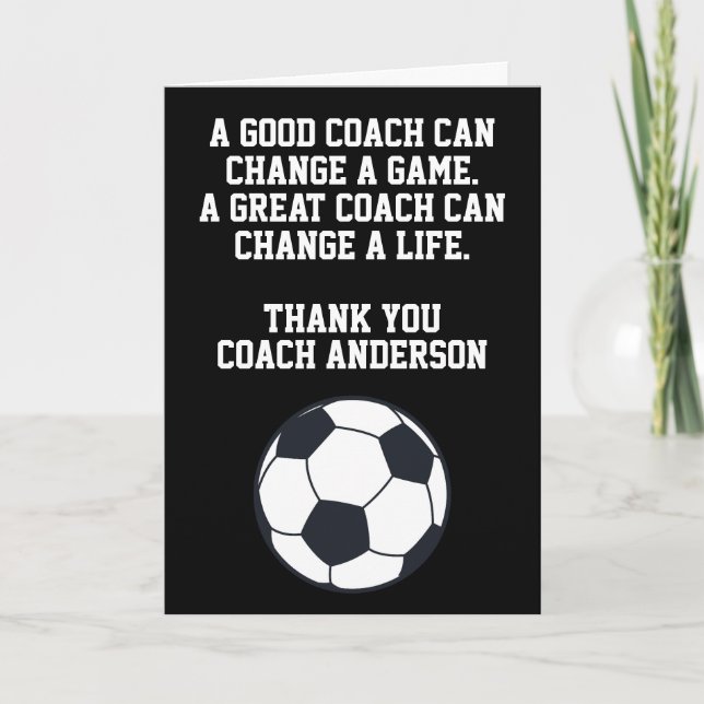 Tarjeta Personalized Soccer Coach From Team Players (Anverso)