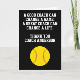 Tarjeta Personalized Softball Coach From Team Players