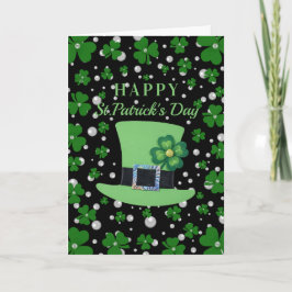 Tarjeta Personalized St. Patrick’s Day Shamrock with Pearl