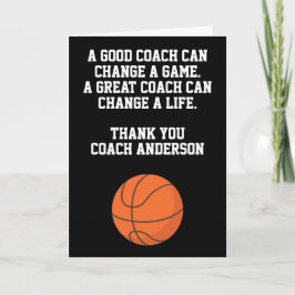 Tarjeta Personalized Thank You Basketball Coach From Team