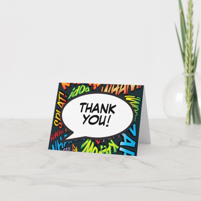 Tarjeta Personalized Thank You Speech Bubble Fun Modern (Anverso)