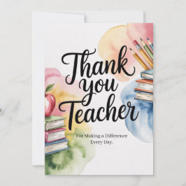 Tarjeta Personalized Thank You Teacher