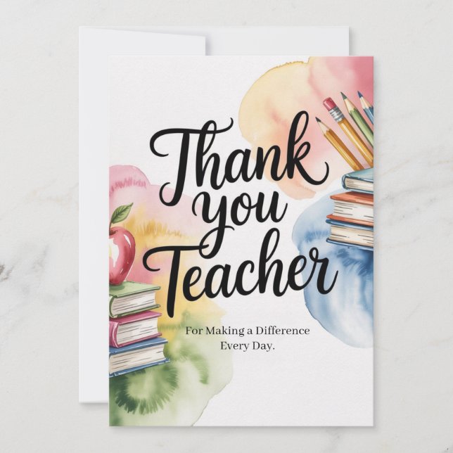 Tarjeta Personalized Thank You Teacher (Anverso)