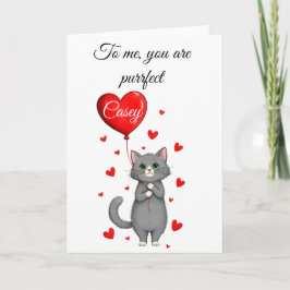 Tarjeta Personalized Valentine's Day Card - Cute Cat  
