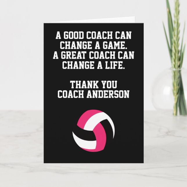 Tarjeta Personalized Volleyball Coach From Team Players (Anverso)