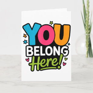 Tarjeta Pertenece Aquí Colorido Inclusivo Positividad Amab
