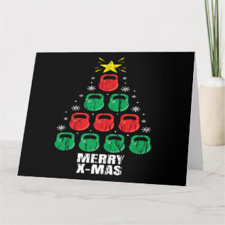 Tarjeta Pesa rusa divertida de Navidad Árbol Entrenamiento