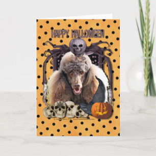 Tarjeta Pesadilla de Halloween - caniche - chocolate