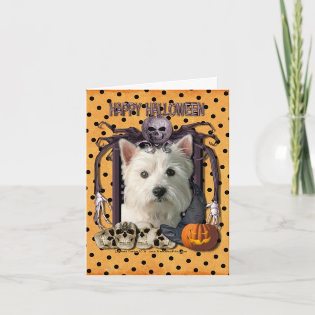 Tarjeta Pesadilla de Halloween - Westie (Anverso)