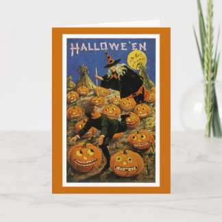 Tarjeta Pesadilla del remiendo de la calabaza de Halloween