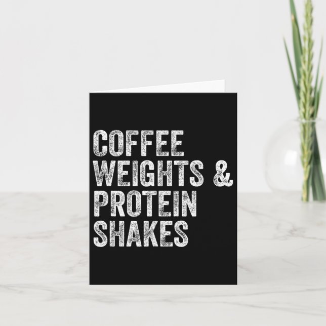 Tarjeta Pesaje del café Protein Shakes Gym Weightlifter Bo (Anverso)