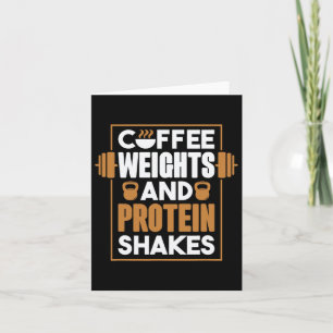 Tarjeta Pesaje Del Café Y Sacudidas De Proteínas