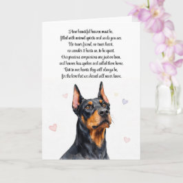 Tarjeta Pésame pérdida de perro raza Doberman Condolencias