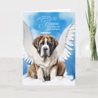 Tarjeta Pésame por la pérdida de un perro San Bernardo Áng