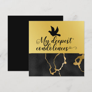 Tarjeta Pésame Tema Negro y Dorado 