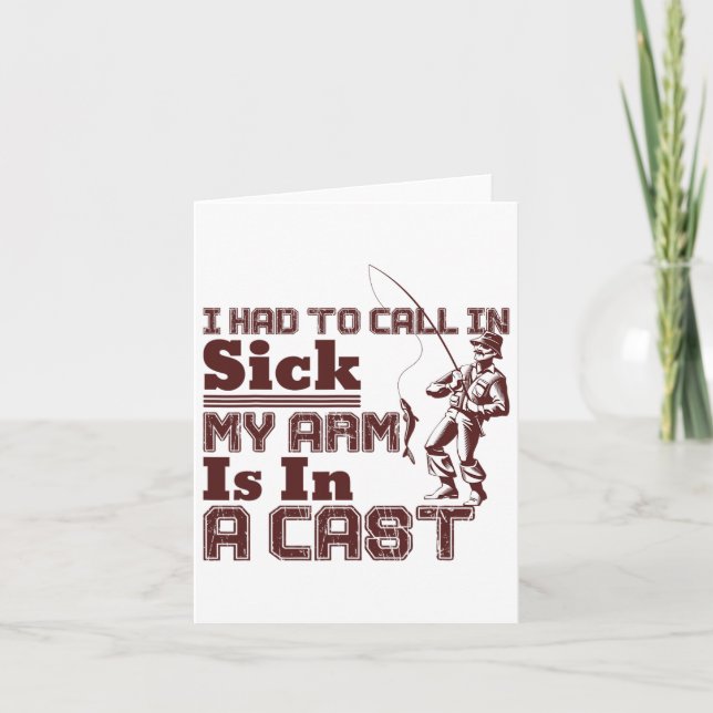 Tarjeta Pesca A La Que Tuve Que Llamar Enfermo Mi Brazo Es (Anverso)