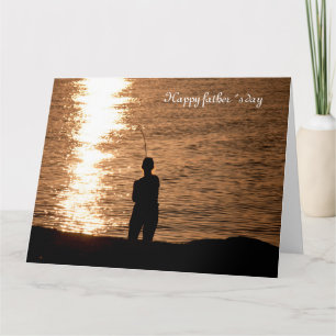 Tarjeta Pesca al atardecer día del padre