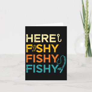 Tarjeta Pesca Aquí Pescador Pescador Retro Pescador Hombre
