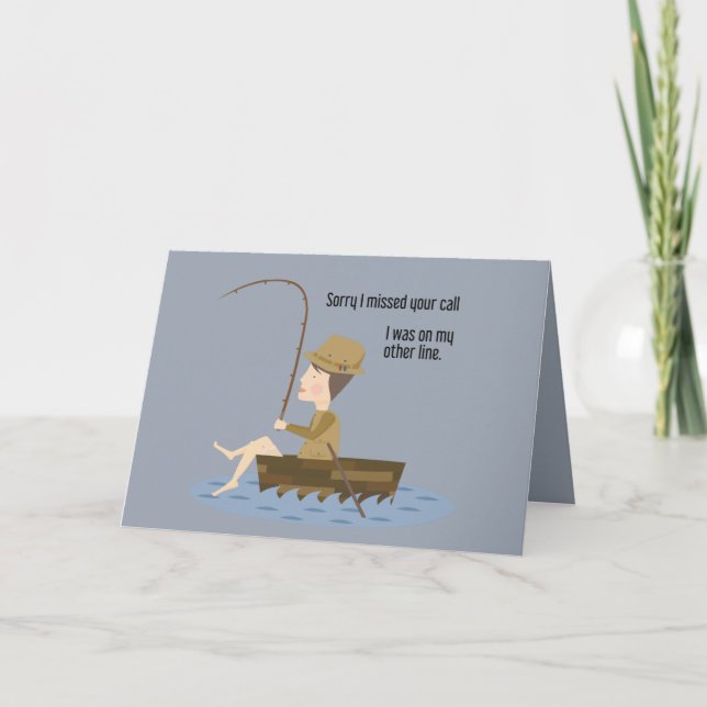Tarjeta Pesca Azul Gracioso Perdón Por Haber Perdido Tu Ci (Anverso)
