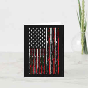 Tarjeta Pesca con bandera norteamericana divertida pesca d