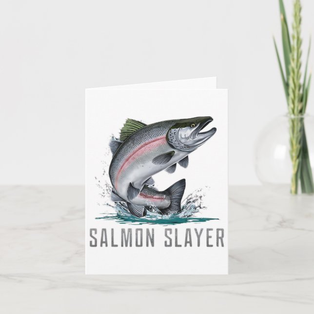 Tarjeta Pesca con capa de salmón (Anverso)