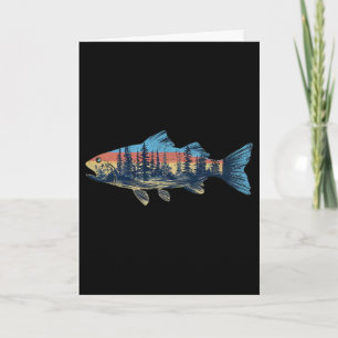 Tarjeta Pesca con Mosca de Trucha Naturaleza Exterior Pesc