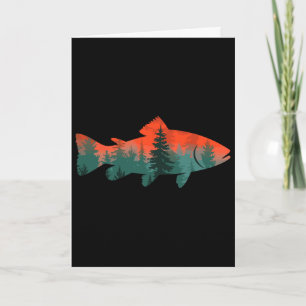 Tarjeta Pesca con Mosca Pescador Naturaleza