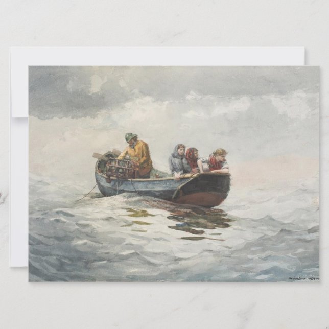 Tarjeta Pesca de cangrejo (por Winslow Homer) (Anverso)