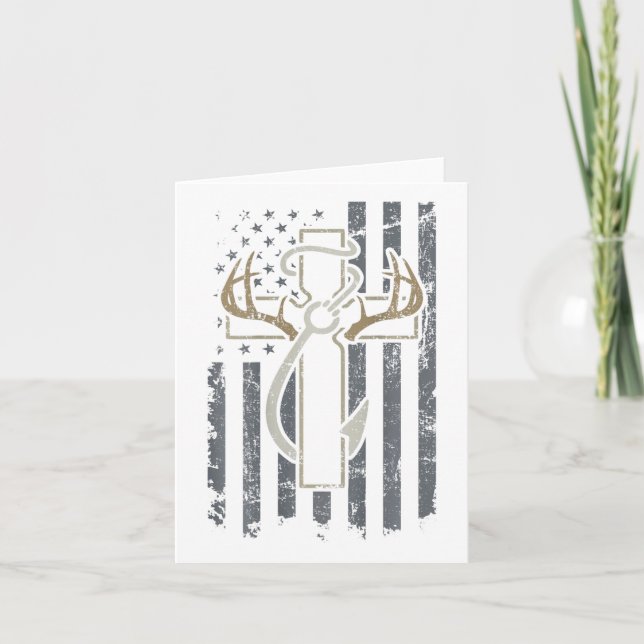 Tarjeta Pesca de caza de fe - pescador cazador cristiano (Anverso)