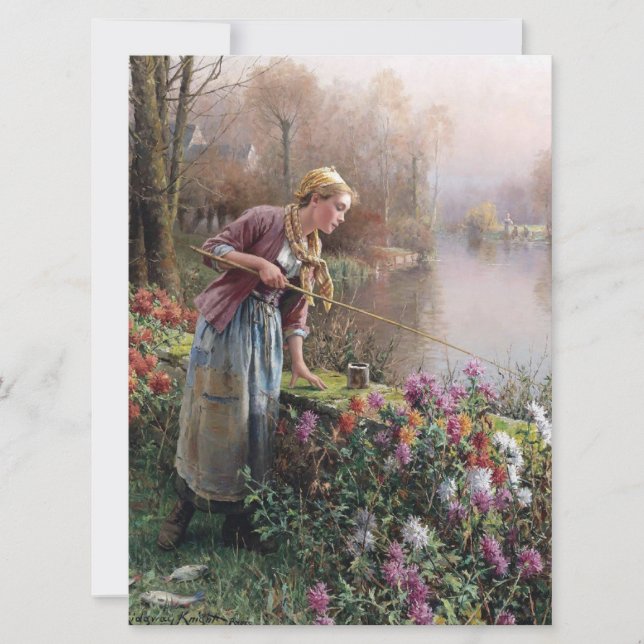 Tarjeta Pesca de Chicas franceses en Bretaña (Anverso)