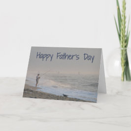 Tarjeta Pesca de la playa del día de padre