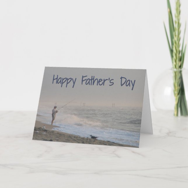 Tarjeta Pesca de la playa del día de padre (Anverso)