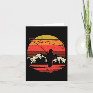 Tarjeta Pesca de mosca Fiebre Retro trucha de pescador ang
