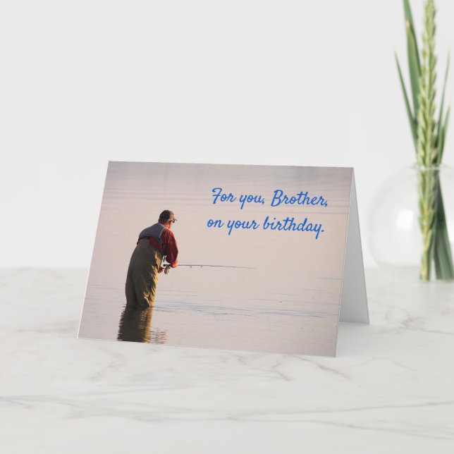 Tarjeta Pesca de mosca "para hermano" Cumpleaños (Anverso)