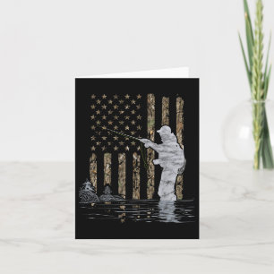 Tarjeta Pesca de mosca Pescador Norteamericano Camuflaje V