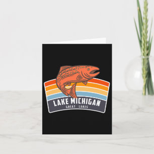 Tarjeta Pesca de salmón en los Grandes Lagos del Lago Mich