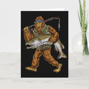 Tarjeta Pesca de salmón real Caza de truchas Bigfoot Pesca